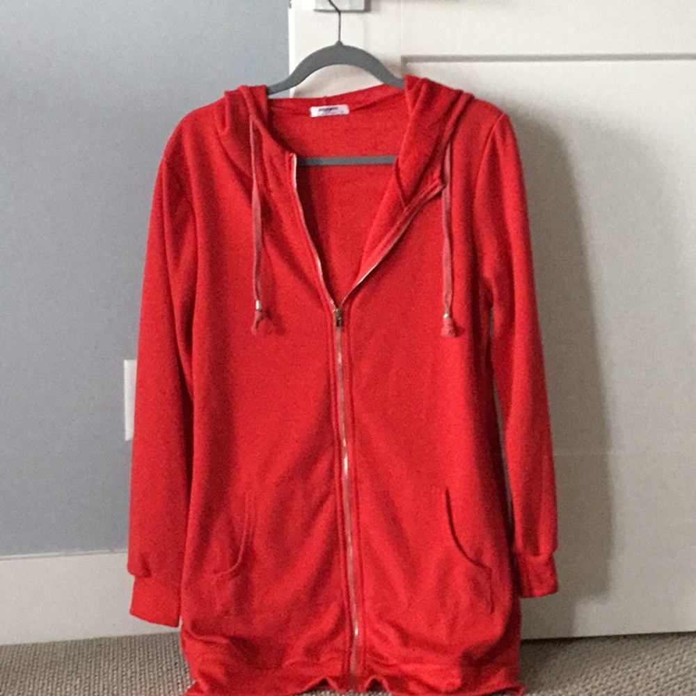 Red long sweatshirt